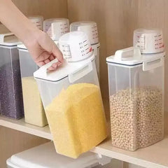 Hermetic Pot with Cup Meter Beak Doser 2L Kitchen groceries Multipurpose Laundry