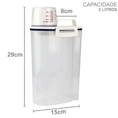 Hermetic Pot with Cup Meter Beak Doser 2L Kitchen groceries Multipurpose Laundry