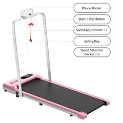 Bigzzia Treadmill Walking Treadmills for Home Foldable 1-6 km/h Folding Treadmill Desk 120 kg Running Device with Remote Control