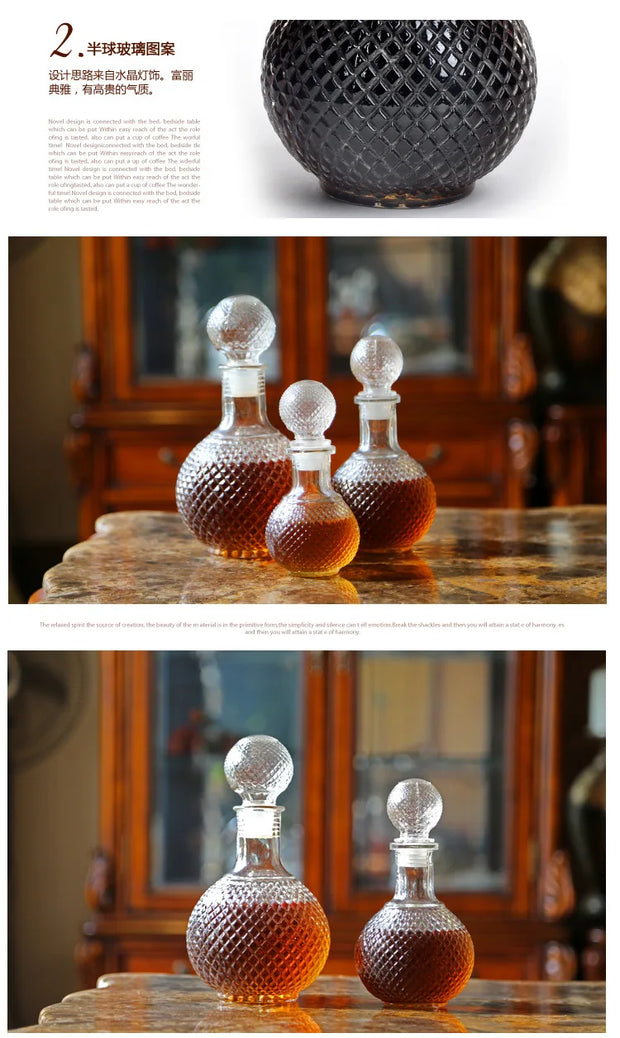 1000ml Glass Wine Bottle Creative Ball Wine Decanter Drinkware