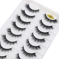 New Soft 10 Pairs 3D Faux Mink Hair False Eyelashes Natural Thick Long Eye Lashes Wispy Makeup Beauty Lashes Extension Tools
