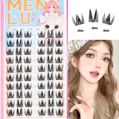 New Doll Lashes Extension Natural Cat Eye False Eyelashes Cosplay Makeup Cross Strip Eye Lashes Handmade Manga Anime Lash