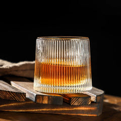 200ML Whiskey Glass Cup Novelty Rotatable Barware Old Fashioned Wine Glass Coffee Cup for Liquor Scotch Bourbon Bar Drinkware
