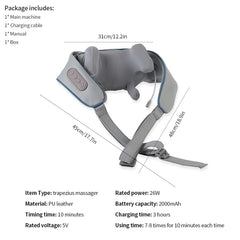 Foreverlily Neck And Back Massager Neck And Shoulder Massager Trapezius Massager Electric Neck Massager