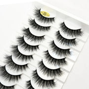 New Soft 10 Pairs 3D Faux Mink Hair False Eyelashes Natural Thick Long Eye Lashes Wispy Makeup Beauty Lashes Extension Tools