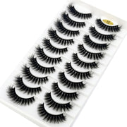 New Soft 10 Pairs 3D Faux Mink Hair False Eyelashes Natural Thick Long Eye Lashes Wispy Makeup Beauty Lashes Extension Tools