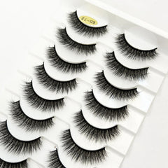 New Soft 10 Pairs 3D Faux Mink Hair False Eyelashes Natural Thick Long Eye Lashes Wispy Makeup Beauty Lashes Extension Tools