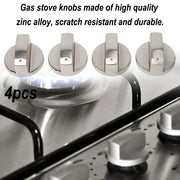 Kitchen Cooker Oven Electric Cooker Switch Control Knobs Gas Stove Knobs 4pcs 6mm Parts Silver Cooking Appliances