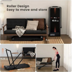 Superun 3 in 1 Folding Treadmills for Home, 3.0HP Powerful and Quiet Under Desk Treadmill, 300 lbs Capacity Foldable Walking Pad