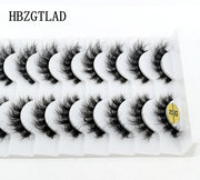 New Soft 10 Pairs 3D Faux Mink Hair False Eyelashes Natural Thick Long Eye Lashes Wispy Makeup Beauty Lashes Extension Tools