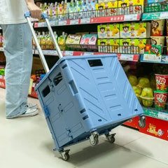 Foldable Ousehold Shopping Carts Portable Outdoor Camping Handcart