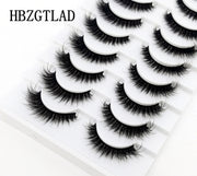 New Soft 10 Pairs 3D Faux Mink Hair False Eyelashes Natural Thick Long Eye Lashes Wispy Makeup Beauty Lashes Extension Tools