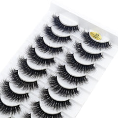 New Soft 10 Pairs 3D Faux Mink Hair False Eyelashes Natural Thick Long Eye Lashes Wispy Makeup Beauty Lashes Extension Tools