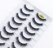 New Soft 10 Pairs 3D Faux Mink Hair False Eyelashes Natural Thick Long Eye Lashes Wispy Makeup Beauty Lashes Extension Tools