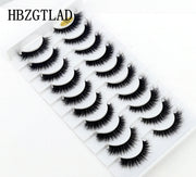 New Soft 10 Pairs 3D Faux Mink Hair False Eyelashes Natural Thick Long Eye Lashes Wispy Makeup Beauty Lashes Extension Tools