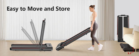 Bigzzia Treadmill Walking Pad Foldable Treadmills for Home Foldable 1-10 km/h, Folding Treadmill Desk with Remote Control