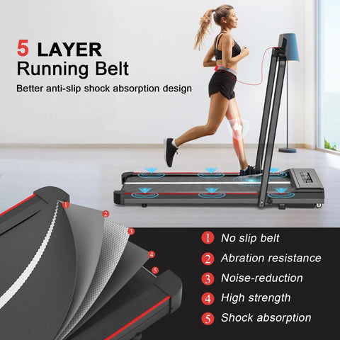 Bigzzia Treadmill Walking Pad Foldable Treadmills for Home Foldable 1-10 km/h, Folding Treadmill Desk with Remote Control
