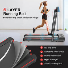 Bigzzia Treadmill Walking Pad Foldable Treadmills for Home Foldable 1-10 km/h, Folding Treadmill Desk with Remote Control