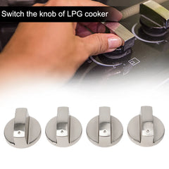 Kitchen Cooker Oven Electric Cooker Switch Control Knobs Gas Stove Knobs 4pcs 6mm Parts Silver Cooking Appliances