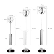 10/12/14inch Stainless Steel Semi Automatic Whisk Blender for Home -Versatile Tool for Egg Beater, Milk Frother, Hand Push Whisk