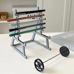 Miniso Barbell Pen Holder Fitness Themed Fitness Pen Holder Perfect Gift for Fitness Enthusiasts Weightlifters