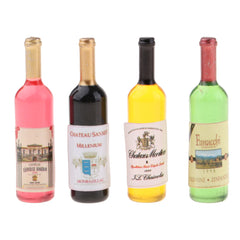 6 Pieces Miniature Goblets & Wine Beer Bottles Dollhouse Party Groceries Kitchen Garden Decoration