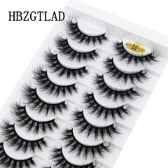 New Soft 10 Pairs 3D Faux Mink Hair False Eyelashes Natural Thick Long Eye Lashes Wispy Makeup Beauty Lashes Extension Tools