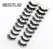New Soft 10 Pairs 3D Faux Mink Hair False Eyelashes Natural Thick Long Eye Lashes Wispy Makeup Beauty Lashes Extension Tools