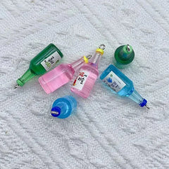 10pcs Alcohol Drink Bottle Charms Simulation Beverages Pendants for Earrings