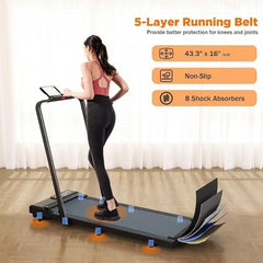 Superun 3 in 1 Folding Treadmills for Home, 3.0HP Powerful and Quiet Under Desk Treadmill, 300 lbs Capacity Foldable Walking Pad