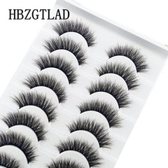 New Soft 10 Pairs 3D Faux Mink Hair False Eyelashes Natural Thick Long Eye Lashes Wispy Makeup Beauty Lashes Extension Tools