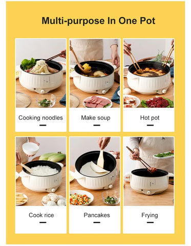 Electric hot pot Noodle cooking small electric cooker electric cooker multi-functional household electric cooker stir-frying pan