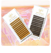 SONG LASHES  High Quality Straight Curvate Extensions False Eyebrow 12Lines Brown Color Eyebrow Extension