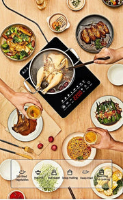 EU/UK/US Multifunctional Portable 2200W High-power Electric Induction Cooktop 110V/220V Home Kitchen Touch Panel Desktop Burner