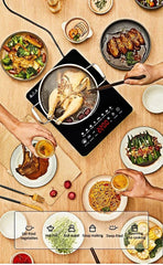 EU/UK/US Multifunctional Portable 2200W High-power Electric Induction Cooktop 110V/220V Home Kitchen Touch Panel Desktop Burner