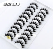 New Soft 10 Pairs 3D Faux Mink Hair False Eyelashes Natural Thick Long Eye Lashes Wispy Makeup Beauty Lashes Extension Tools
