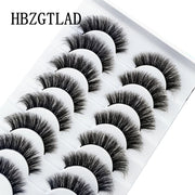 New Soft 10 Pairs 3D Faux Mink Hair False Eyelashes Natural Thick Long Eye Lashes Wispy Makeup Beauty Lashes Extension Tools