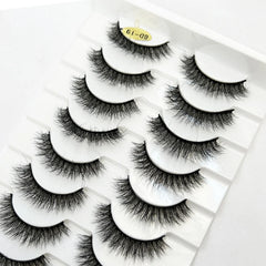 New Soft 10 Pairs 3D Faux Mink Hair False Eyelashes Natural Thick Long Eye Lashes Wispy Makeup Beauty Lashes Extension Tools