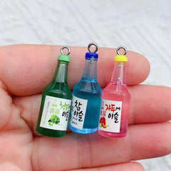 10pcs Alcohol Drink Bottle Charms Simulation Beverages Pendants for Earrings