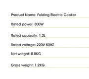 Foldable Electric Cooker Mini Multifunction Hot Pot Food Steamer Cooking Machine for Dormitory NoodleCooker   multi cooker