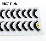 New Soft 10 Pairs 3D Faux Mink Hair False Eyelashes Natural Thick Long Eye Lashes Wispy Makeup Beauty Lashes Extension Tools