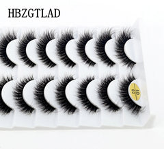 New Soft 10 Pairs 3D Faux Mink Hair False Eyelashes Natural Thick Long Eye Lashes Wispy Makeup Beauty Lashes Extension Tools