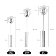 10/12/14inch Stainless Steel Semi Automatic Whisk Blender for Home -Versatile Tool for Egg Beater, Milk Frother, Hand Push Whisk