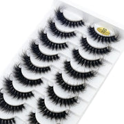New Soft 10 Pairs 3D Faux Mink Hair False Eyelashes Natural Thick Long Eye Lashes Wispy Makeup Beauty Lashes Extension Tools