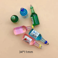 10pcs Alcohol Drink Bottle Charms Simulation Beverages Pendants for Earrings
