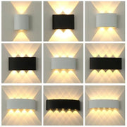 LED Wall Light Outdoor Indoor 2W 4W 6W 8W 10W AC85-265V Up Down White Black Modern Light For Home Garden Bedroom Corridor