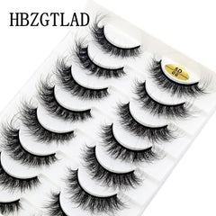 New Soft 10 Pairs 3D Faux Mink Hair False Eyelashes Natural Thick Long Eye Lashes Wispy Makeup Beauty Lashes Extension Tools
