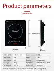 EU/UK/US Multifunctional Portable 2200W High-power Electric Induction Cooktop 110V/220V Home Kitchen Touch Panel Desktop Burner