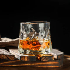 200ML Whiskey Glass Cup Novelty Rotatable Barware Old Fashioned Wine Glass Coffee Cup for Liquor Scotch Bourbon Bar Drinkware
