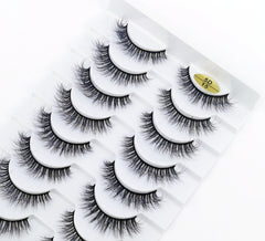 New Soft 10 Pairs 3D Faux Mink Hair False Eyelashes Natural Thick Long Eye Lashes Wispy Makeup Beauty Lashes Extension Tools